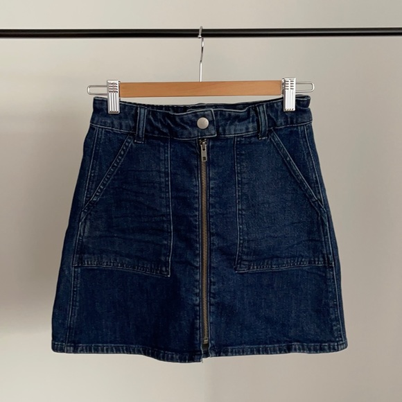 Madewell Denim High Waisted Front Zip Skirt - Picture 1 of 5